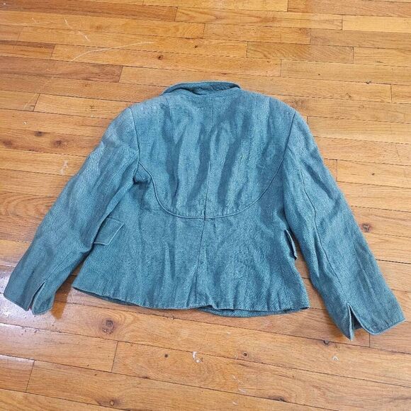 Akris Punto Linen Blazer Jacket Womens Size 6 Green - Picture 11 of 16